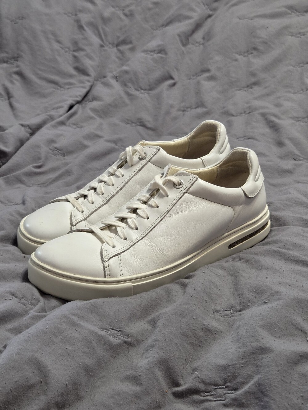 Birkenstock Bend Low White Leather Sneakers Women 8 39 Comfort Classic Preppy